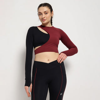 Asymmetric Cutout Top with Inbuilt Bra
