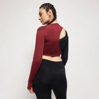 Asymmetric Cutout Top with Inbuilt Bra