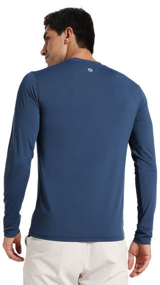 Men's V-Neck Yoga Top - Navy Blue