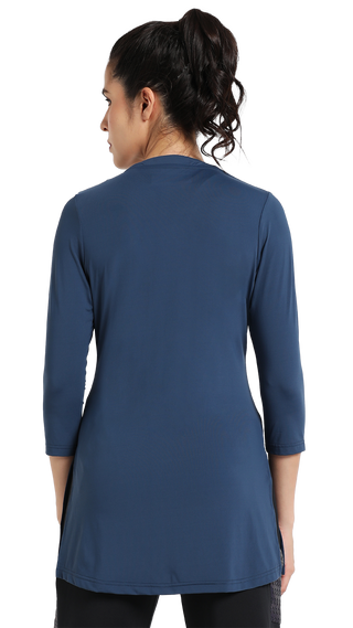 Women's V-Neck Yoga Top -  Navy Blue