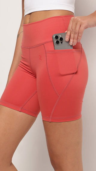 Women's Mid-Rise Gym Shorts - Tangelo