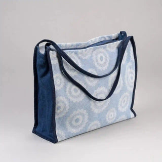 Printed Denim Tote Bag