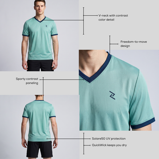 Men's V-Neck Short Sleeve Sports T-Shirt