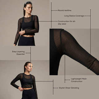 Women's Cropped Active Mesh Top