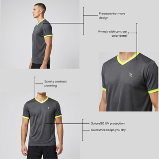 Men's V-Neck Short Sleeve Sports T-Shirt