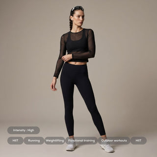 Women's Cropped Active Mesh Top