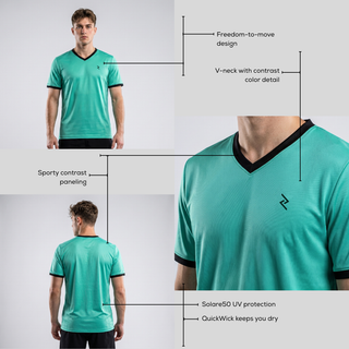 Men's V-Neck Short Sleeve Sports T-Shirt
