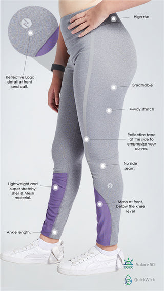 Girls panel Legging with Reflective Tape