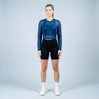 Women's Cropped Active Mesh Top