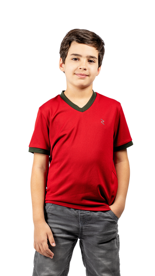 Boy's V-neck Short Sleeve Tee
