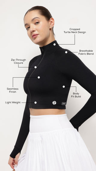 Women's Turtle Neck Crop Jacket